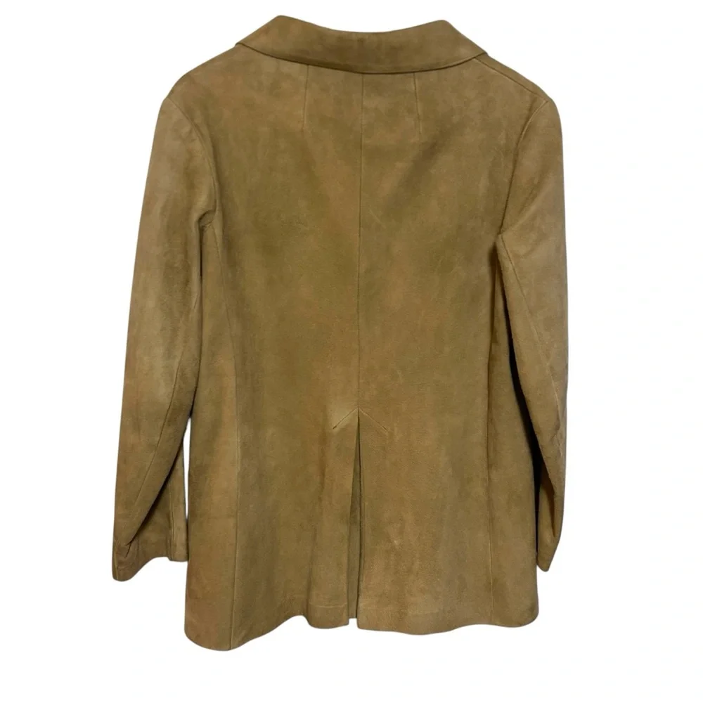 Vintage Aleksanders of Norway 70s M-L suede button jacket collar western boho - Picture 2 of 13